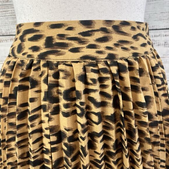 Ebossy Collection Skirt size Small Cheetah Leopard Sheer Pleated Long A Line - Picture 5 of 11